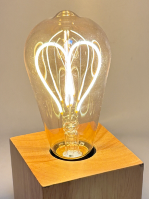 ST64 Heart Amber Filament Bulb
